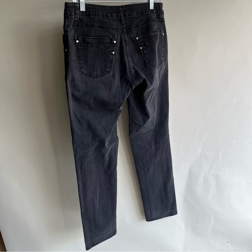Beija Flor Jeans Brasil Sz 8 Women’s Gray Black Stacey Skinny Brazil CottonBlend - Picture 4 of 5